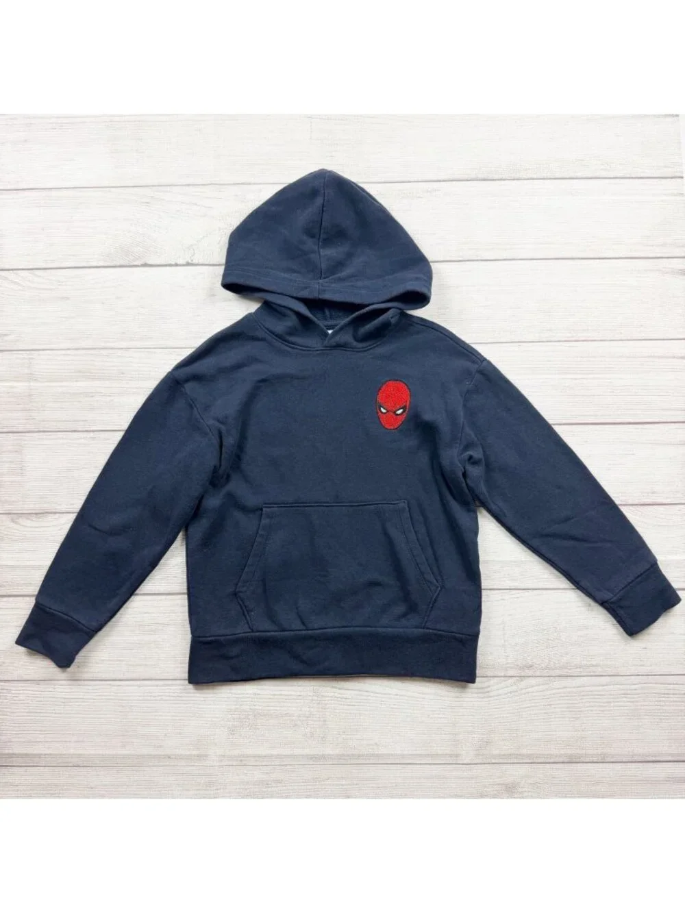 Old Navy Amazing SpiderMan Navy Hoodie Kids Marvel Graphic Pullover M 8
